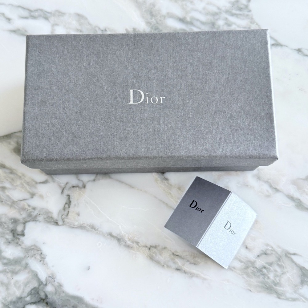 Dior Grey Texturedโ Gift Box with Logo and Insert 6.5x3.5x2.25"